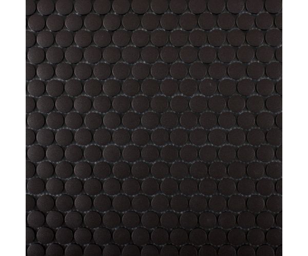 3/4'' Penny Round Black Porcelain