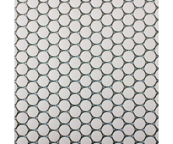 3/4'' Penny Round White Porcelain