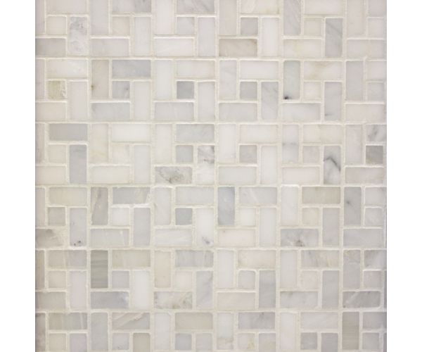 Classic White Lattice Mosaique Poli