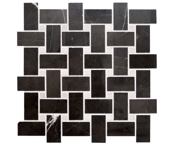 Grey Stone/Bianco Carrara Basketweave Poli