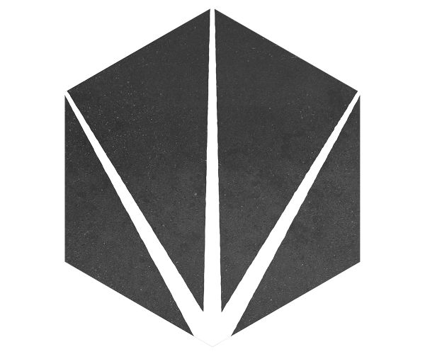 10X12 Starline Hexagon Black Nat.