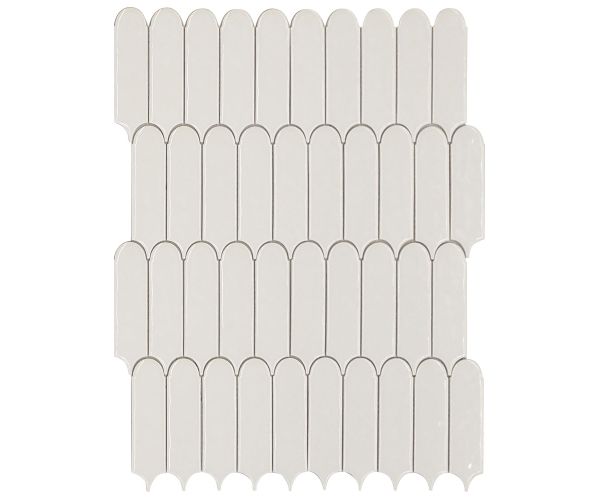 2.5X8 Elongated Fish Scale White
