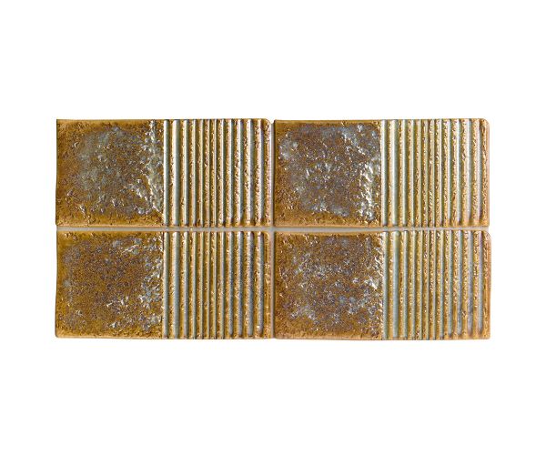 4X8 Biscuit Ochre Grooves Decor