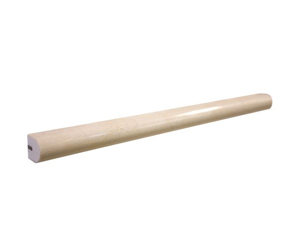 ¾''x12'' Crema Marfil Pencil Moulure Poli