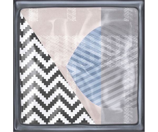 8X8 Glass Decor Blue Mix