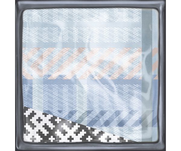 8X8 Glass Decor Blue Mix