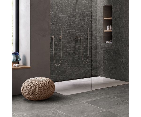 12''x24'' Groove Mos. Listelli Sfalsati Mistique Black Nat.