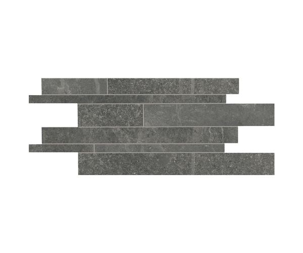 12''x24'' Groove Mos. Listelli Sfalsati Mistique Black Nat.