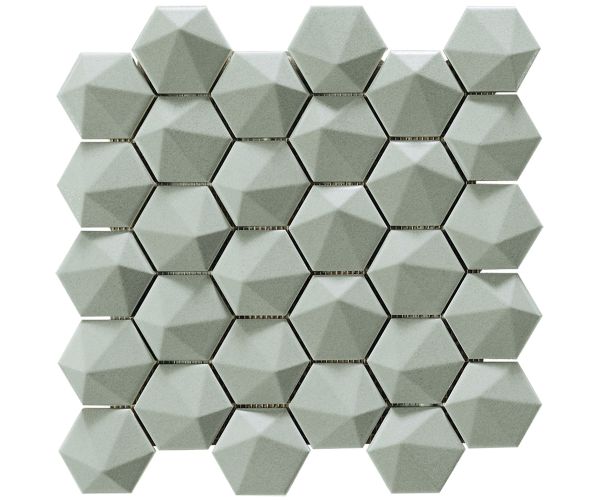 2.5'' 3Dhex Mos. Aluminium Matt