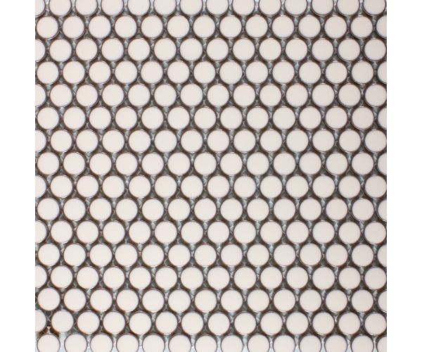 3/4'' Penny Round Vintage White Glossy