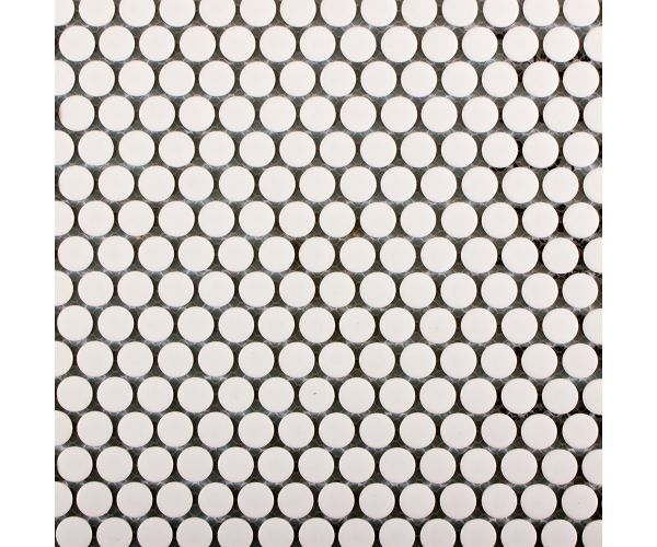 3/4'' Penny Round White Glossy