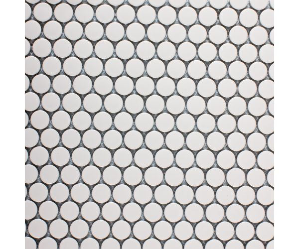 3/4'' Penny Round White Satin
