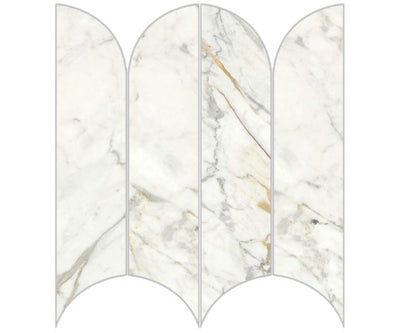 11X12 Incanto Calacatta Michelangelo Mosaico Ventaglio Glossy
