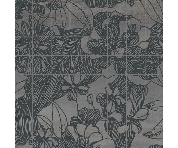 15X15 Ironstone Decoro Mosaico Flora Argento