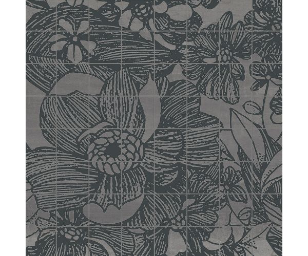 15X15 Ironstone Decoro Mosaico Flora Argento