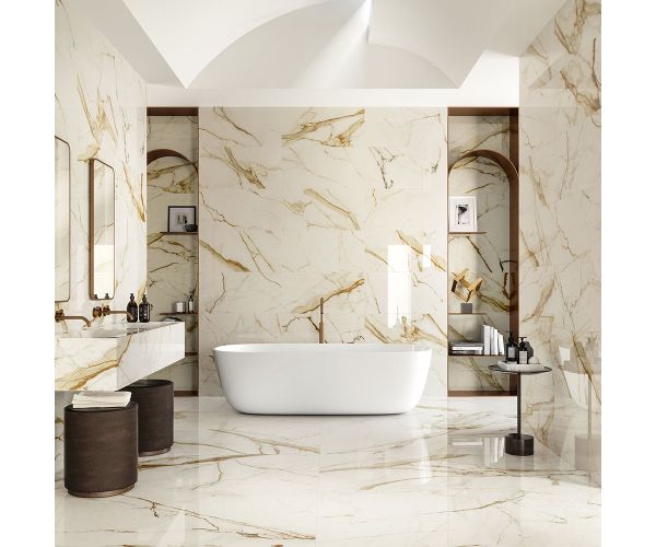 1.25X1.25 Marvel Shine Calacatta Imperiale Mosaico Matt