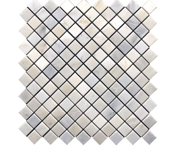 Classic White Argyle Mosaique Poli