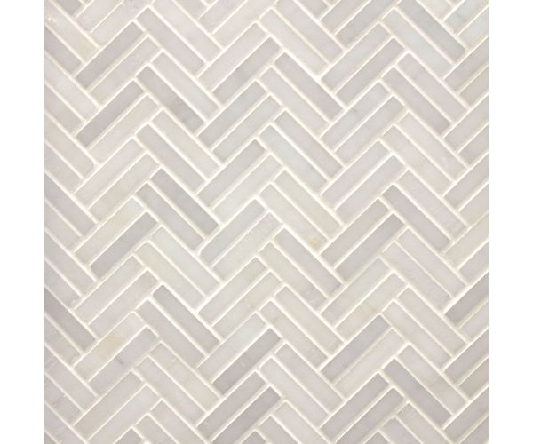 Classic White Herringbone Poli