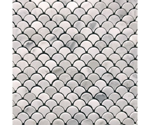 Classic White Teardrop Mosaique Poli