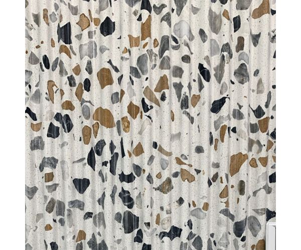 Terrazzo Collection Urban White Fluted Grande 3/4 (49X120po)