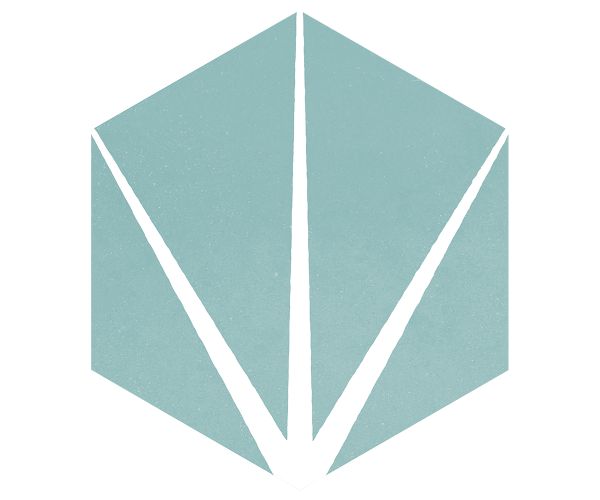 10X12 Starline Hexagon Blue Nat.
