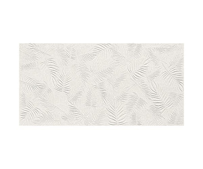 16X32 3D Wall Carve Leaf White Matt