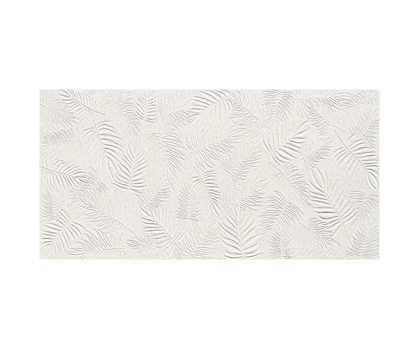 16X32 3D Wall Carve Leaf White Matt
