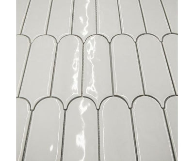 2.5X8 Elongated Fish Scale White