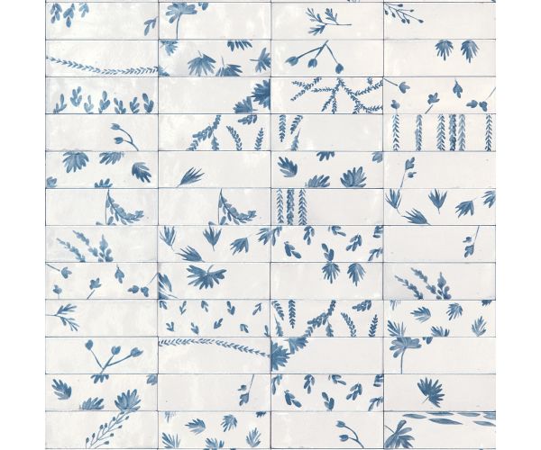 2X6 Rice Bianco Decoro Leaf Lux