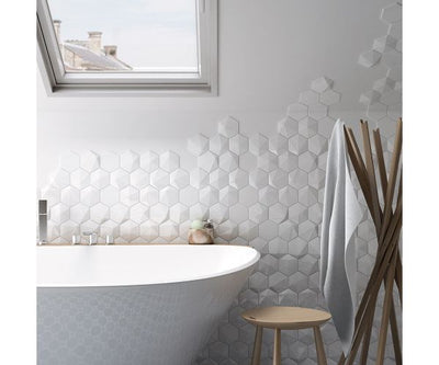 4''x5'' Scale Hex White Brillo