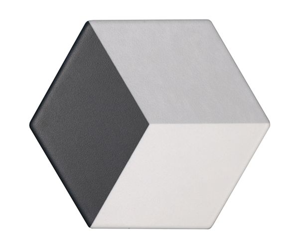 6'' Esagona Nero Decoro Tredi Matte