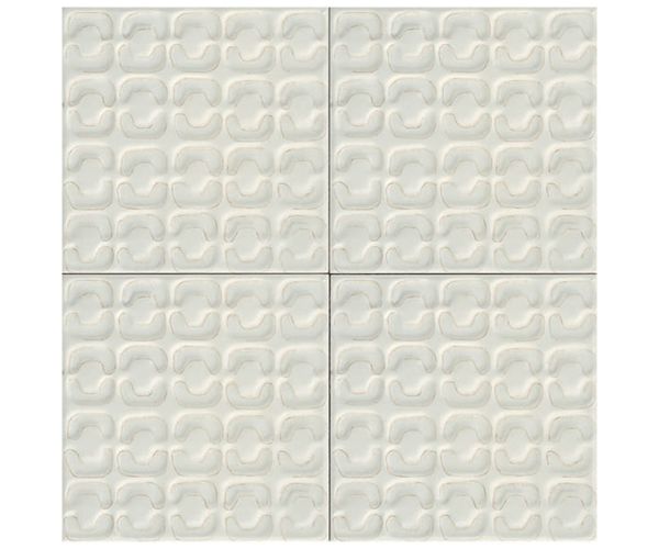 6X6 Memoria Bianco Struttura Stamp Semi-Matt