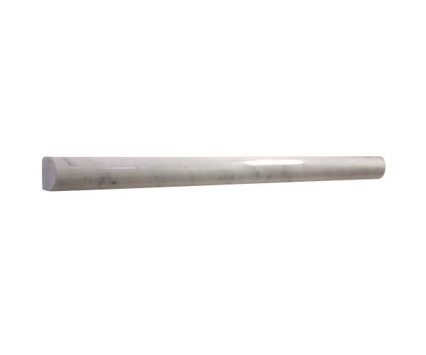 ¾''x12'' Collection Bianco Carrara Pencil Moulure Adouci