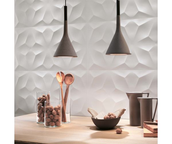 16''x32'' 3D Wall Design Solid White Glossy