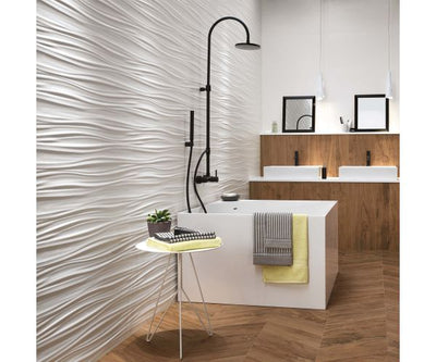 16''x32'' 3D Wall Design Solid White Matt