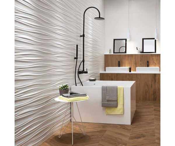 16''x32'' 3D Wall Design Solid White Matt