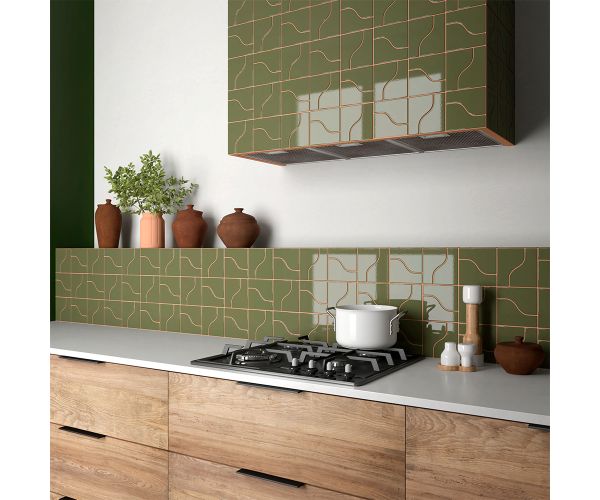 3,25X4,75 Curve Garden Green Glossy