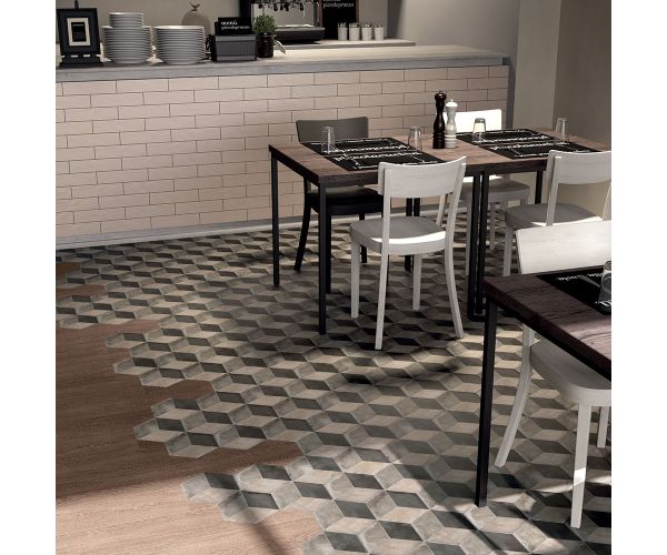 8.5''x10'' Terra Esagono Decoro Giglio F