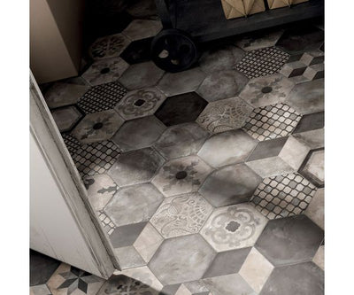 8.5''x10'' Terra Esagono Decoro Giglio F