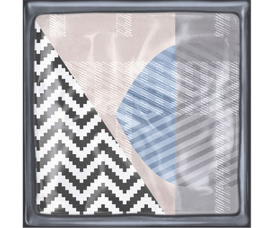 8X8 Glass Decor Blue Mix